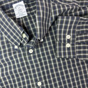 Brooks Brothers Men's XXL‎ Button Down Regent Fit Plaid Long Sleeve Oxford Shirt